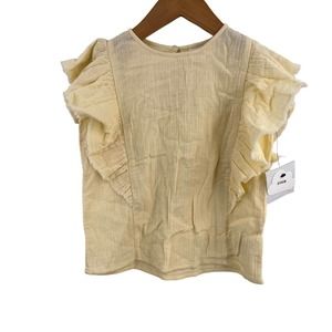 Stem Yellow Ruffle Top 5‎ New